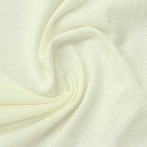 Cotton Modal Jersey Knit Fabric, 140 gsm, 150 cm — White