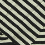 Black Horizontal-Stripe Rib Knit, Poly-Viscose — photo 2