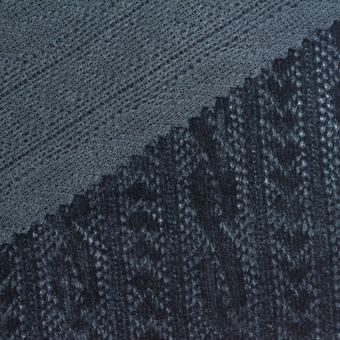 Jacquard 100% Polyester Chenille Fabric, 276 gsm, 186 cm — Navy