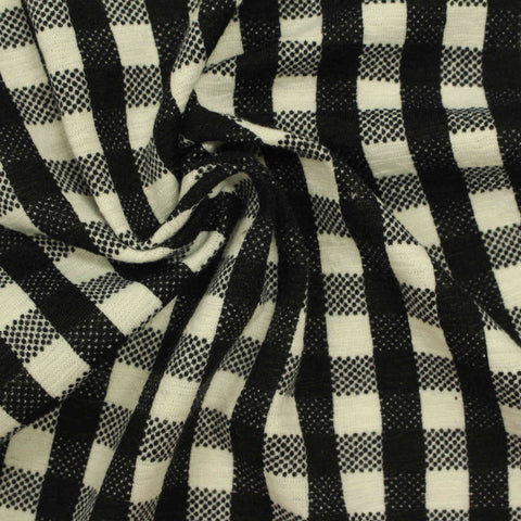 Black Gingham Knit, Polyester