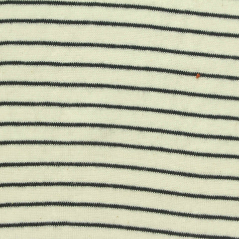 Black Horizontal-Stripe Rib Knit, Cotton, 200 gsm, 165 cm