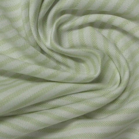 Light Green Horizontal-Stripe Knit, Cotton-Poly