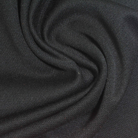 Black Ribbed Rib Knit, Poly-Viscose