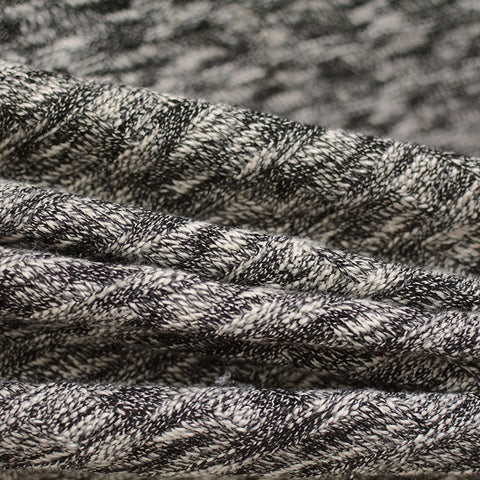 Black Marl Chunky Knit, Poly-Cotton, 346 gsm