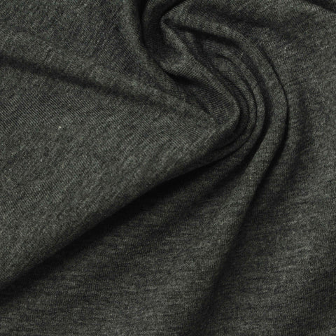 Dark Grey Marl Jersey Knit, Cotton, 160 gsm, 165 cm
