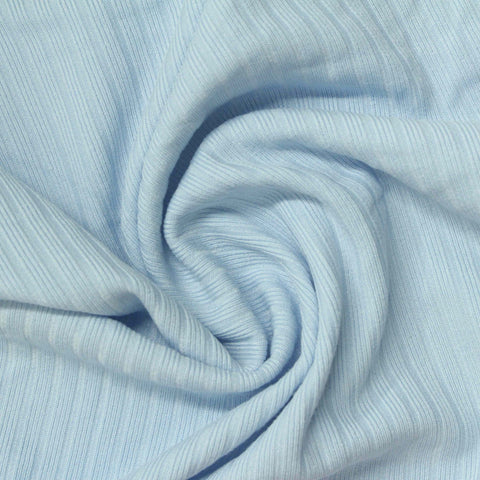 Polyester Stretch Rib Knit Fabric, 235 gsm, 165 cm — Blue