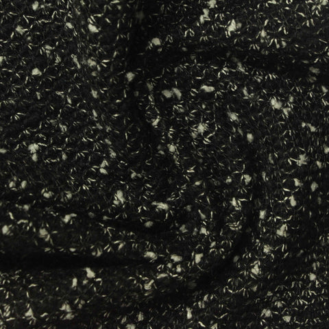 Black Marl Interlock Knit, Polyester, 330 gsm