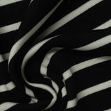 Black Horizontal-Stripe Ponte Knit, Viscose-Poly — photo 2