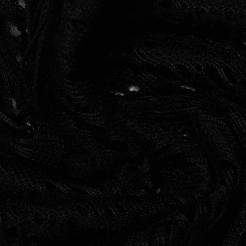 Black Openwork Knit, Polyester, 100 gsm