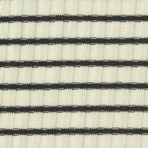Black Diagonal-Stripe Rib Knit, Poly-Viscose
