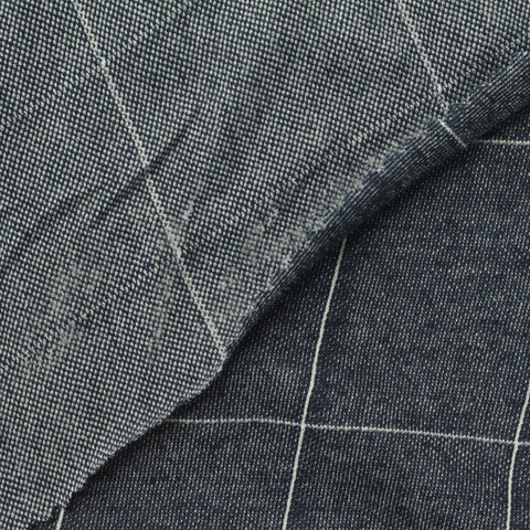 White Check Jersey Knit, Cotton-Poly