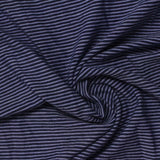 Dark Blue Horizontal-Stripe Jersey Knit, Viscose — photo 2
