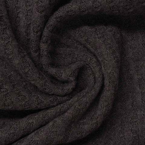 Polyester Viscose Stretch Waffle Knit Fabric, 195 gsm, 160 cm — Brown