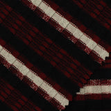 Dark Blue Horizontal-Stripe Rib Knit, Polyester — photo 2