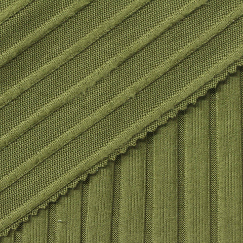 Polyester Stretch Rib Knit Fabric, 220 gsm — Khaki, ref EF-260687