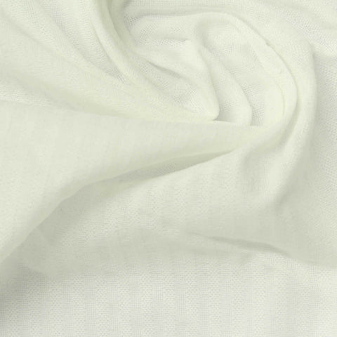 Striped 100% Polyester Jersey Knit Fabric, 135 gsm, 160 cm — White