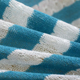 Blue Horizontal-Stripe Knit, Poly-Cotton — photo 2