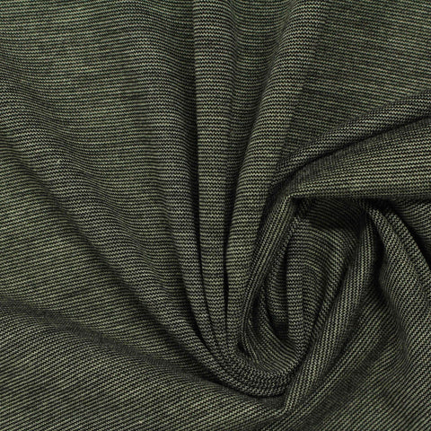 Dark Olive Marl Jersey Knit, Poly-Viscose
