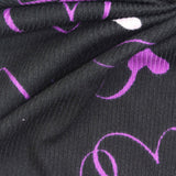 Pink Hearts Rib Knit, Polyester — photo 2
