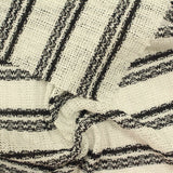 Black Horizontal-Stripe Rib Knit, Poly-Viscose — photo 2