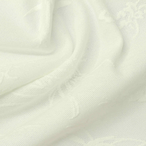 White Tone-on-Tone Floral Jacquard, Polyester, 160 gsm