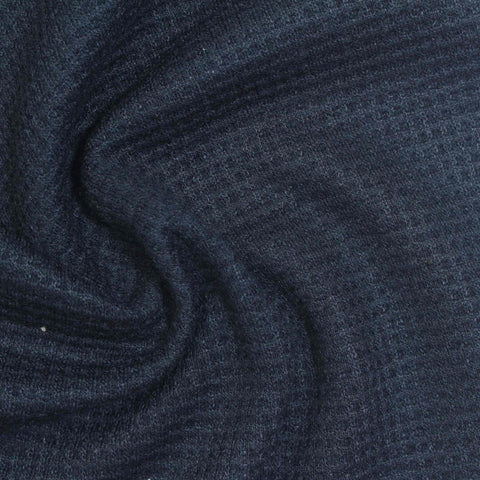 Black Textured-Square Waffle Knit, Viscose-Poly