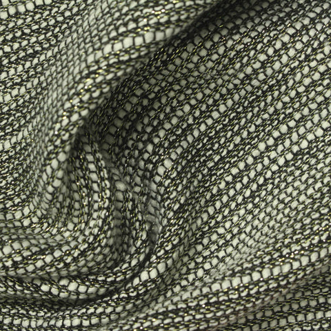Slub Polyester Metallic Woven Fabric, 270 gsm, 160 cm — Black
