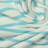 Light Blue Horizontal-Stripe Crepe, Poly-Viscose — photo 2