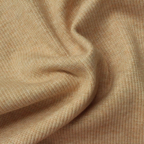 Brown Marl Rib Knit, Poly-Cotton