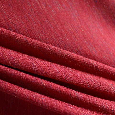 Deep Red Marl Jersey Knit, Poly-Viscose, 128 gsm