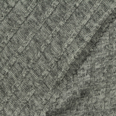 Heather Grey Marl Chunky Knit, Polyester, 220 gsm