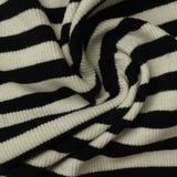 Black Diagonal-Stripe Rib Knit, Cotton-Poly — photo 2