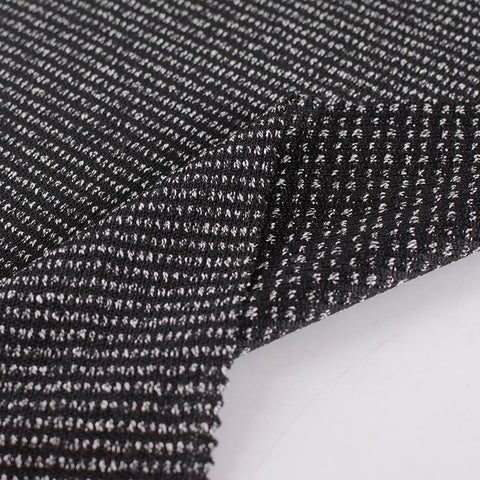 Black Marl Jacquard, Poly-Viscose, 290 gsm