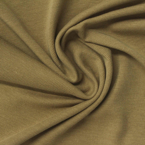 Khaki Rib Knit, Cotton-Tencel Lyocell