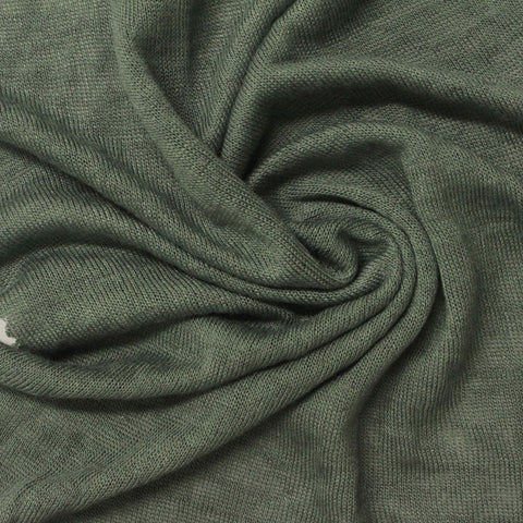 Heathered Green Marl Jersey Knit, Viscose-Poly, 150 gsm