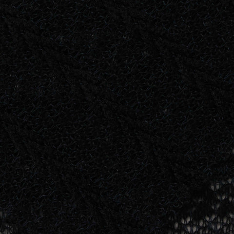Black Openwork Chunky Knit, Polyester, 205 gsm