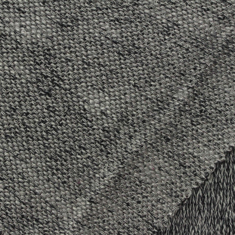 Dark Grey Marl Chunky Knit, Viscose-Poly, 168 gsm