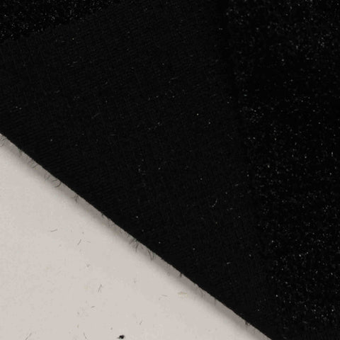 Black Marl Rib Knit, Polyester, 340 gsm