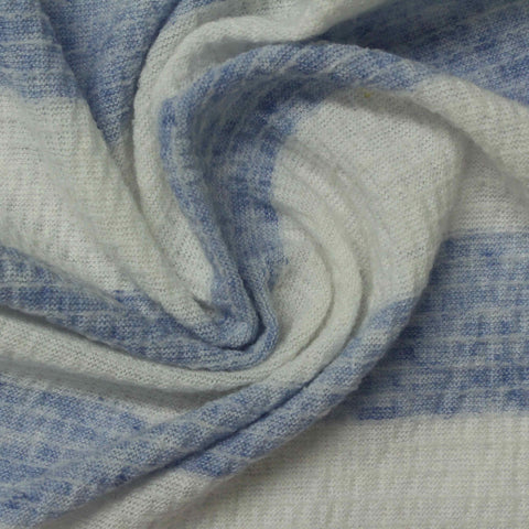 Blue Horizontal-Stripe Crepe, Poly-Viscose