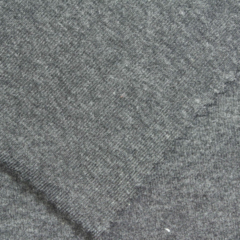 Grey Marl Rib Knit, Poly-Cotton, 270 gsm