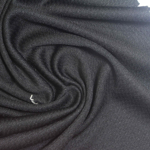 Dark Grey Marl Interlock Knit, Polyester, 170 gsm