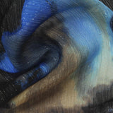 Blue Abstract Rib Knit, Polyester — photo 2