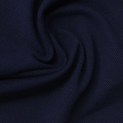 100% Cotton Piqué Knit Fabric, 168 gsm, 216 cm — Navy