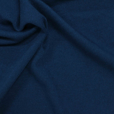 Polyester Viscose Stretch Jersey Knit Fabric, 249 gsm, 157 cm — Navy