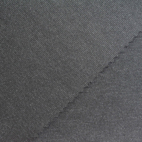 Dark Grey Heathered-Marl Ponte Knit, Polyester, 285 gsm