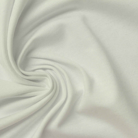 Cotton Stretch Jersey Knit Fabric, 160 gsm, 175 cm — White