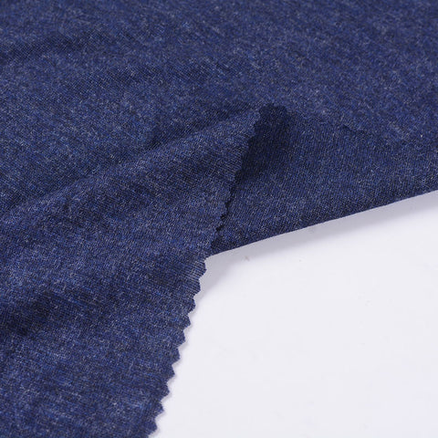 Dark Blue Marl Jersey Knit, Viscose, 120 gsm