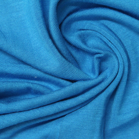 Viscose Stretch Jersey Knit Fabric, 197 gsm, 155 cm — Blue