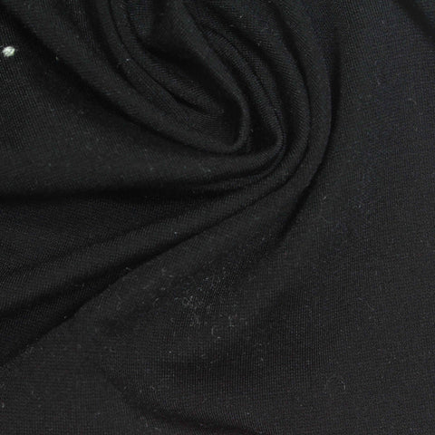 Polyester Stretch Ponte Knit Fabric, 220 gsm, 162 cm — Black