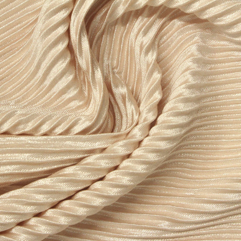 Light Beige Horizontal-Stripe Jersey Knit, Polyester
